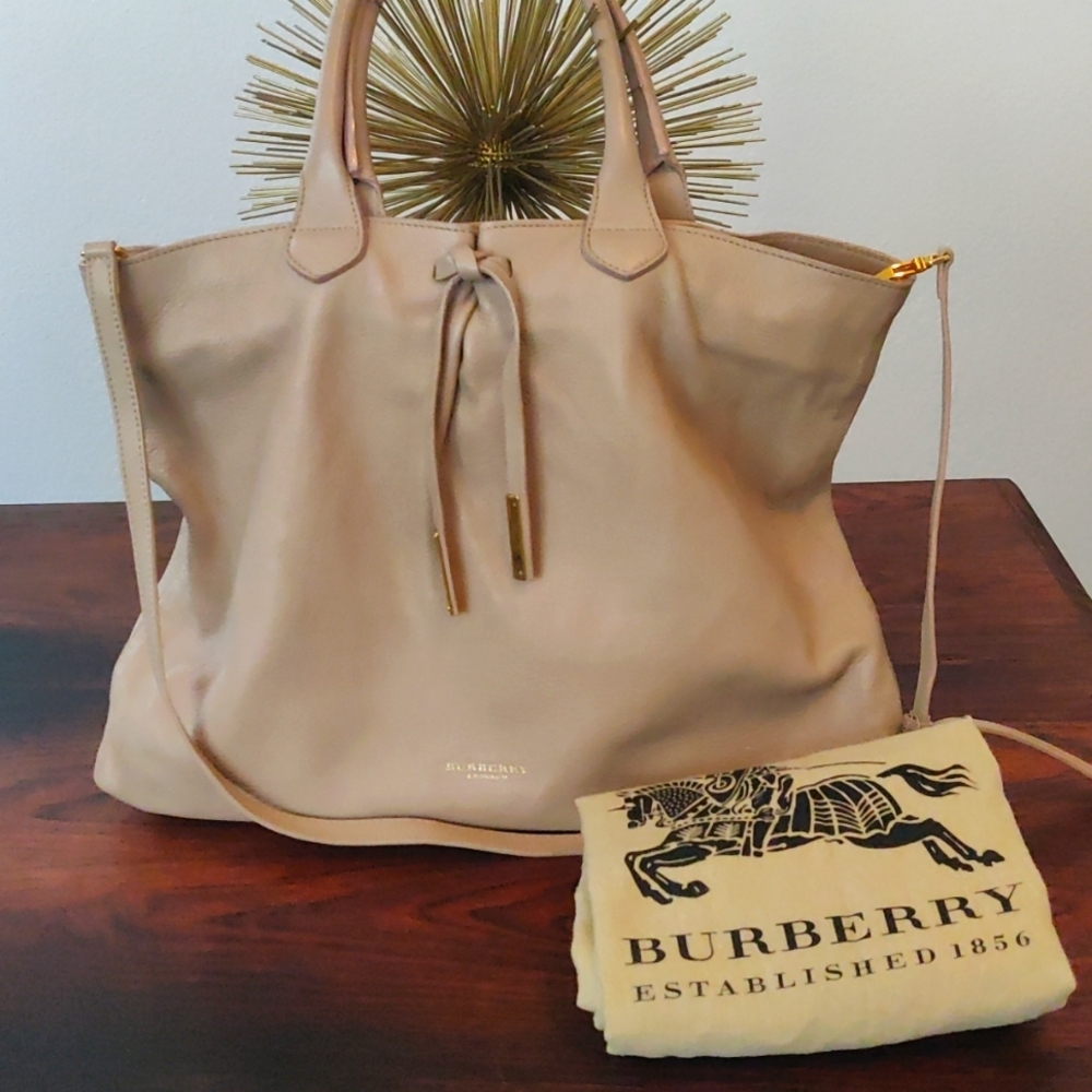 Burberry Prorsum Studley Tote Leather Medium beige Cream neutral
